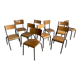Set of 10 mismatched industrial chairs vintage mullca