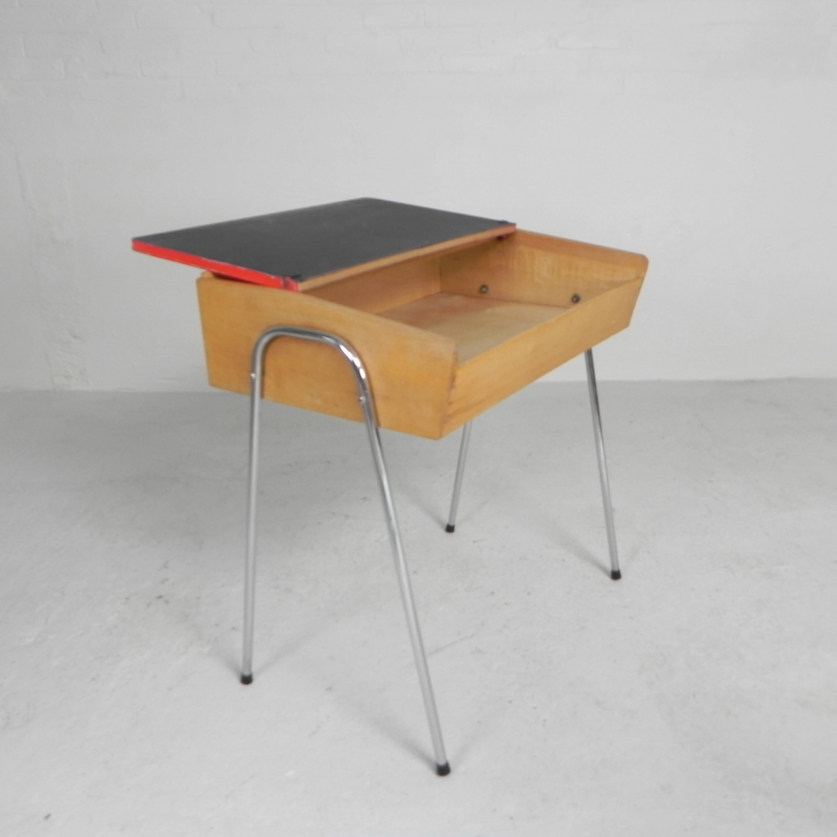 Antique children's desk with flap, 1950