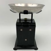 Vintage kitchen scale, black metal and stainless steel