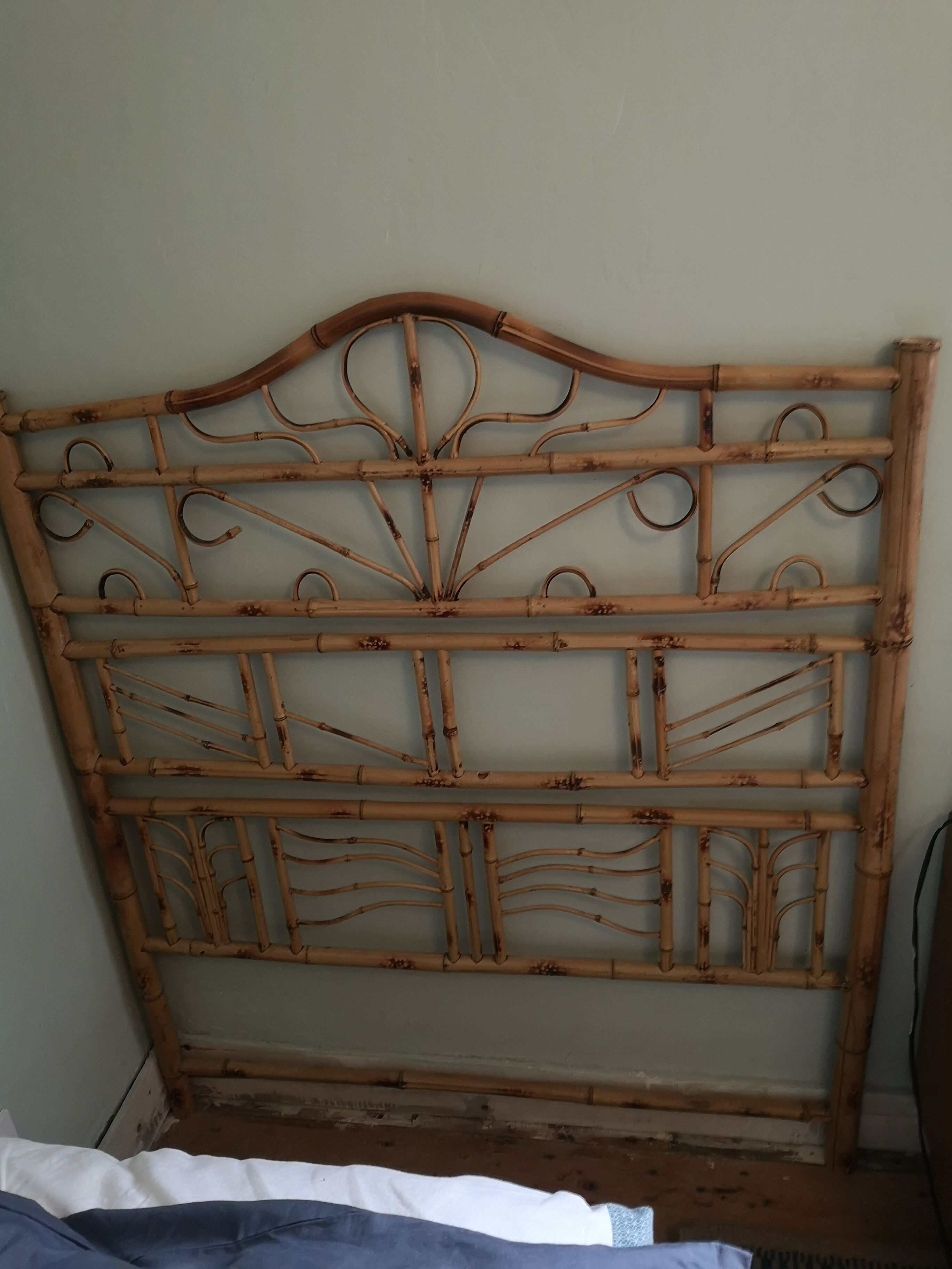 Rattan bamboo headboard