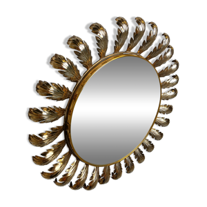 Miroir vintage en laiton - soleil