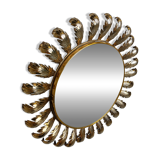 Vintage brass sunburst mirror 1960s