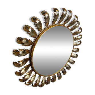 Vintage brass sunburst mirror 1960s