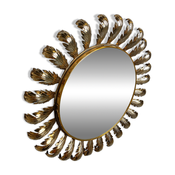 Vintage brass sunburst mirror 1960s