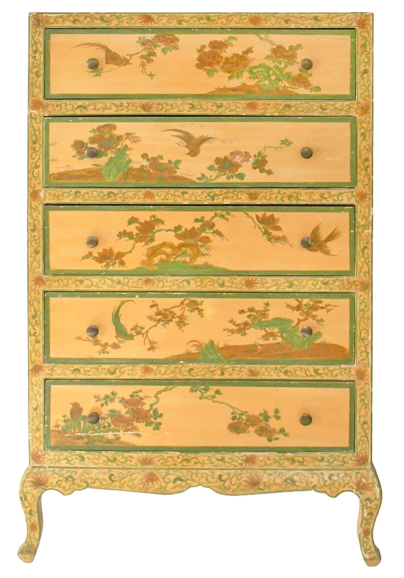 Chiffonnier en bois peint de style chinoisant