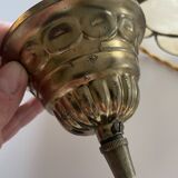 Large pendant lamp with mother-of-pearl and brass shade