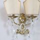 Sconces In Gilded Bronze And Crystal, 1980s, Set Of 2