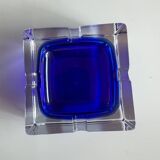 Blue Arques crystal ashtray – J.G. Durand