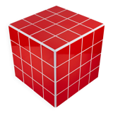 Cube-Side table-Bedside table-Tile-Ceramic-Red-Glossy