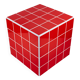 Cube-Side table-Bedside table-Tile-Ceramic-Red-Glossy