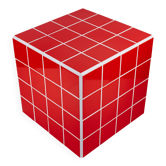 Cube-Table d'appoint-Table de chevet-Carreaux-Céramique-Rouge-Brillant