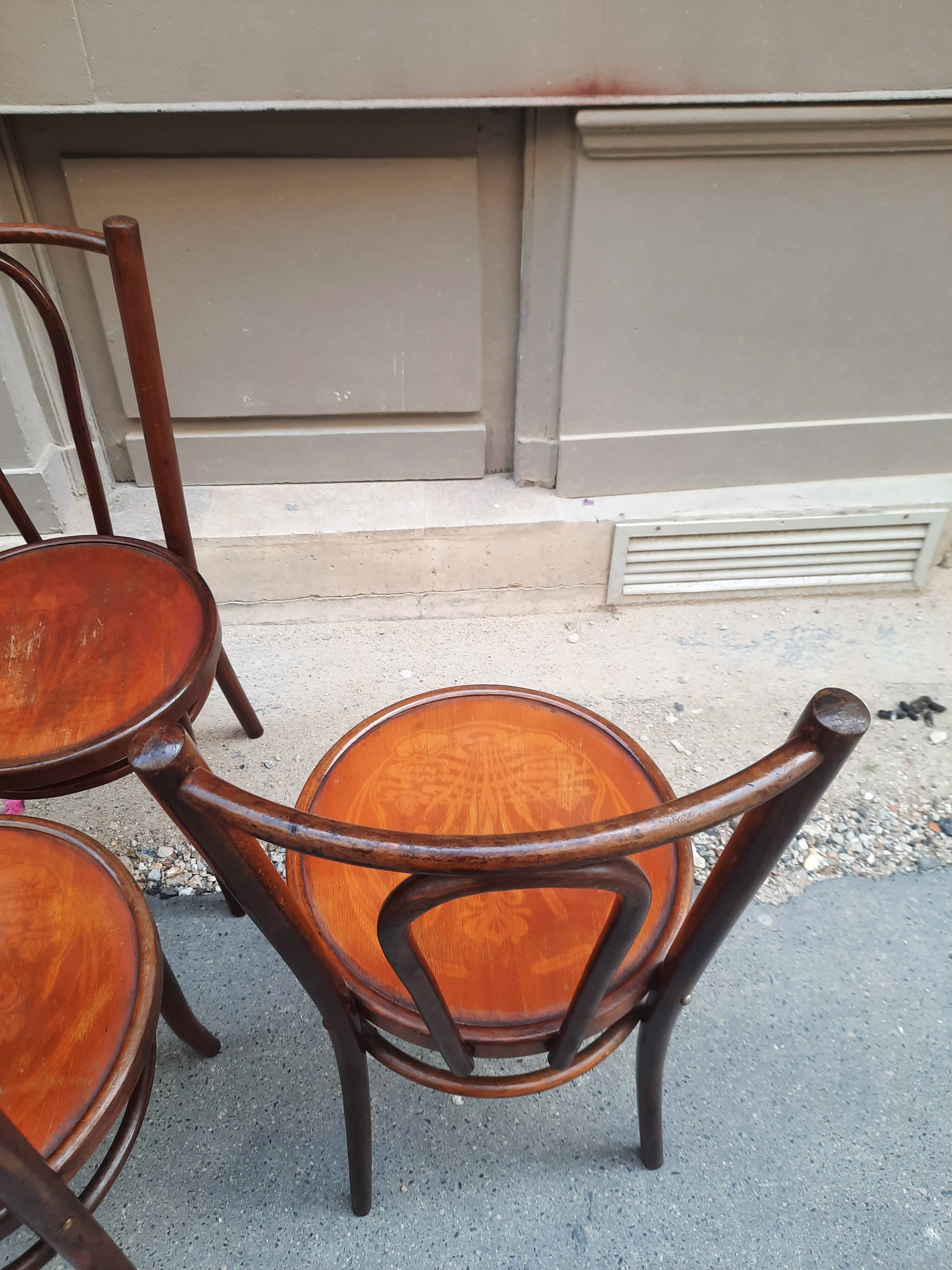 Set of four bistro chairs