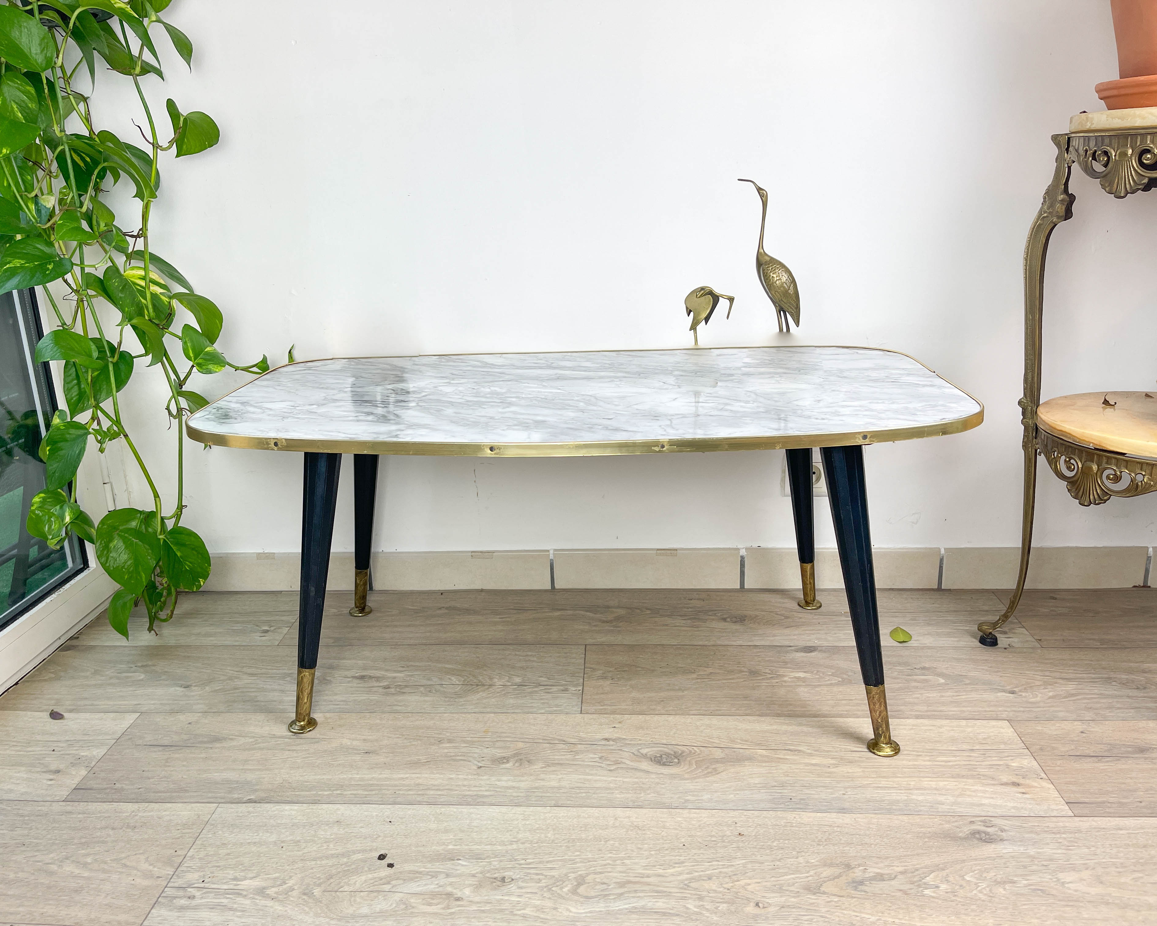 Vintage coffee table 1970 marble effect