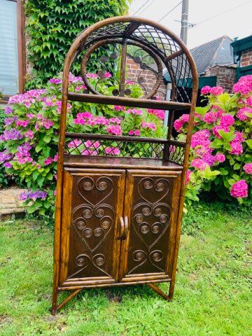 Vintage rattan bookcase
