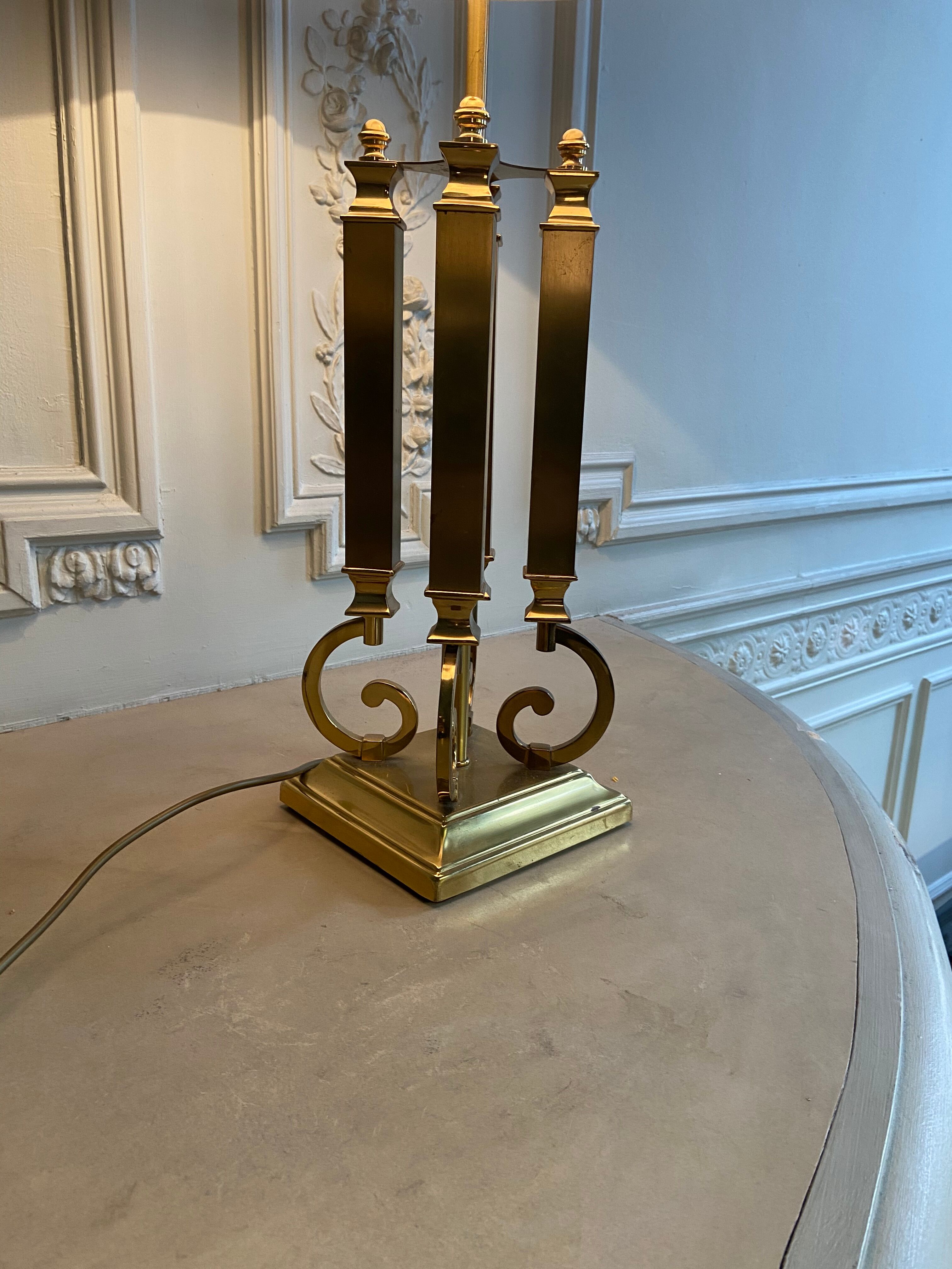 Imposing brass lamp, Deknudt, Belgium, 1970