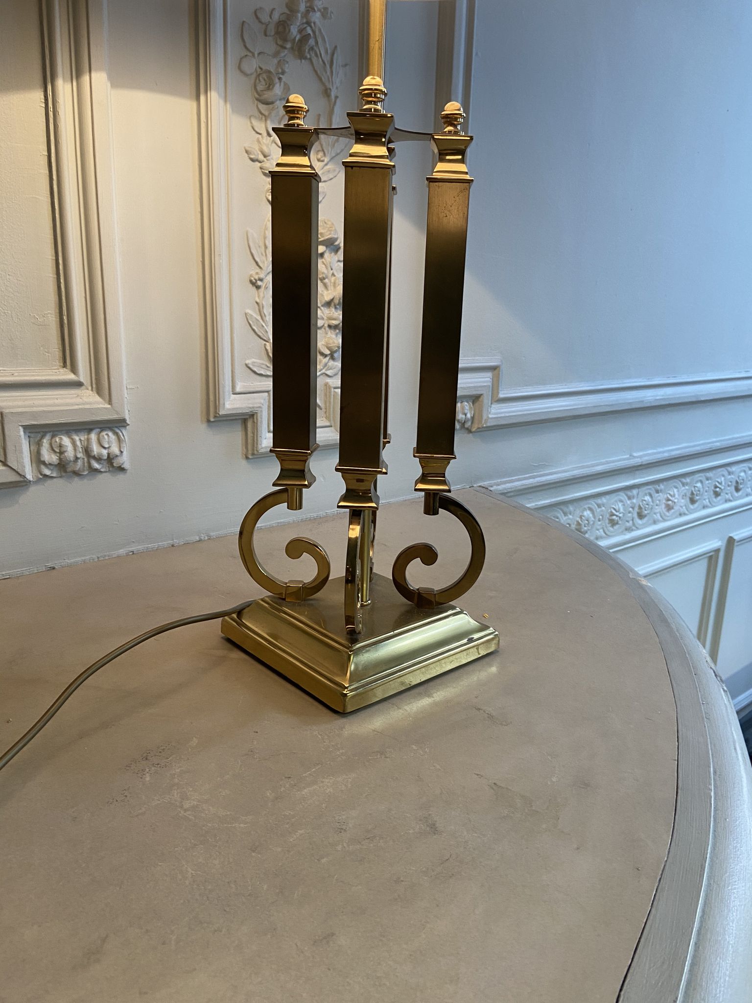Lampe en laiton Deknudt Belgique 1970