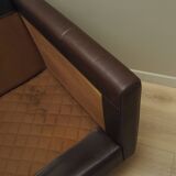 Canapé en cuir marron, design danois, années 1960, production : Danemark