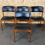 4 chaises en teck des années 70, chaise Erik Buch o.d. møbler Danemark