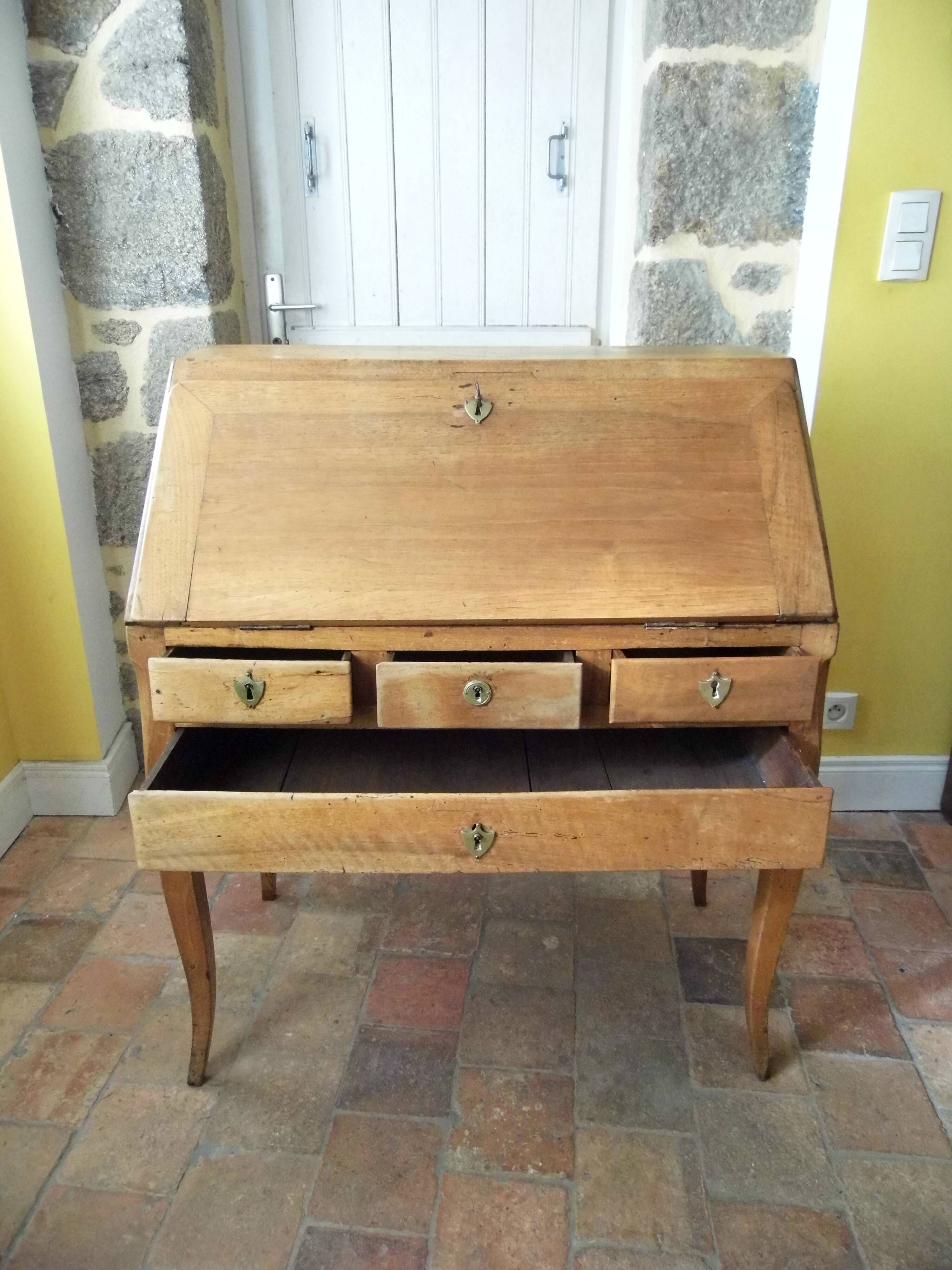 Donkey back office or slope desk, secretary to flap NINETEENTH century Louis XV style
