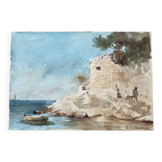 Aquarelle signée Louis Deschamps