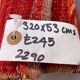 Ancien chemin de Kilim étroit turc 320x53 cm shabby chic, kelim vintage