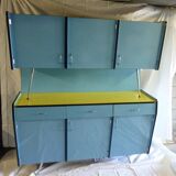 Buffet en formica jaune et bleu