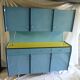 Buffet in blue and yellow formica