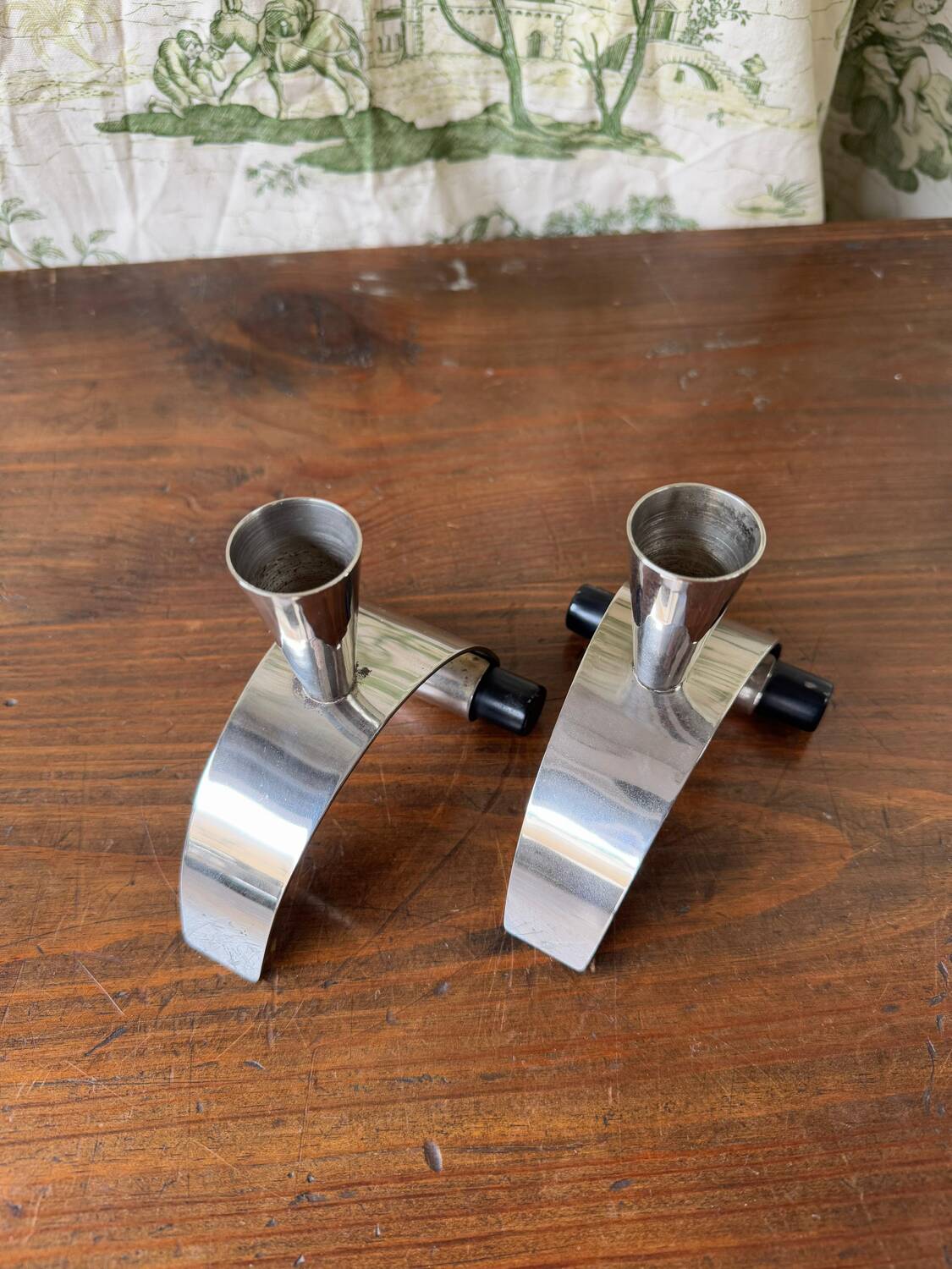Pair of Brutalist Design Candlesticks – 1950s