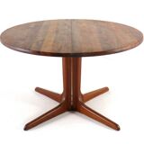 Round extendable teak dining table vintage - danish design