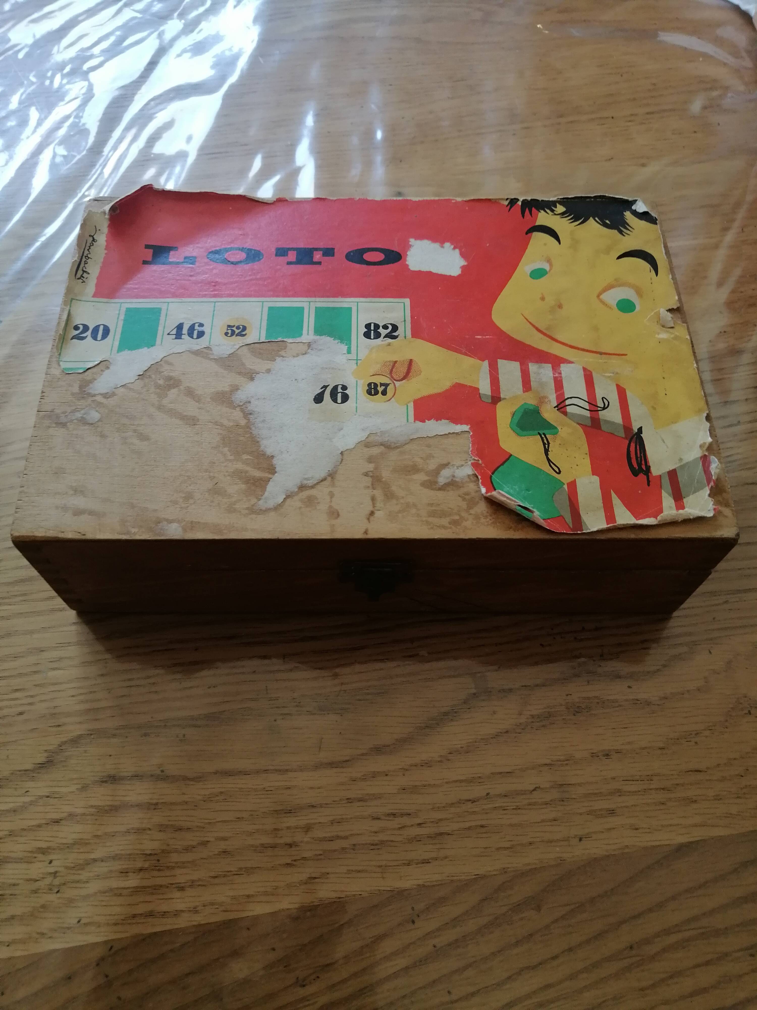 Jeu ancien de loto complet en bois