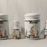 Lot de 4 pots à épices vintage - motifs fleuris -  made in Italy