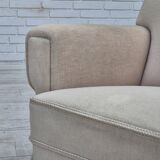 1970s, Danish vintage chair, furniture velour, ash wood, original condition.