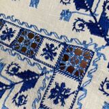 Vintage embroidered tea tablecloth
