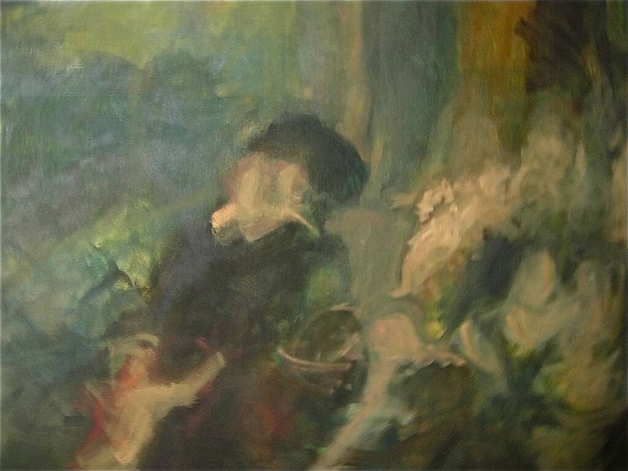 Genre scene canvas signed Strbac