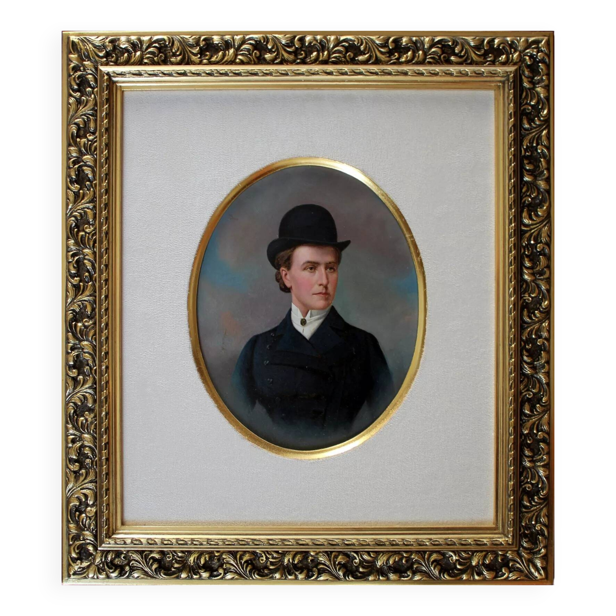 Mid 19th Century  Portrait of a Lady Oil Painting, Framed