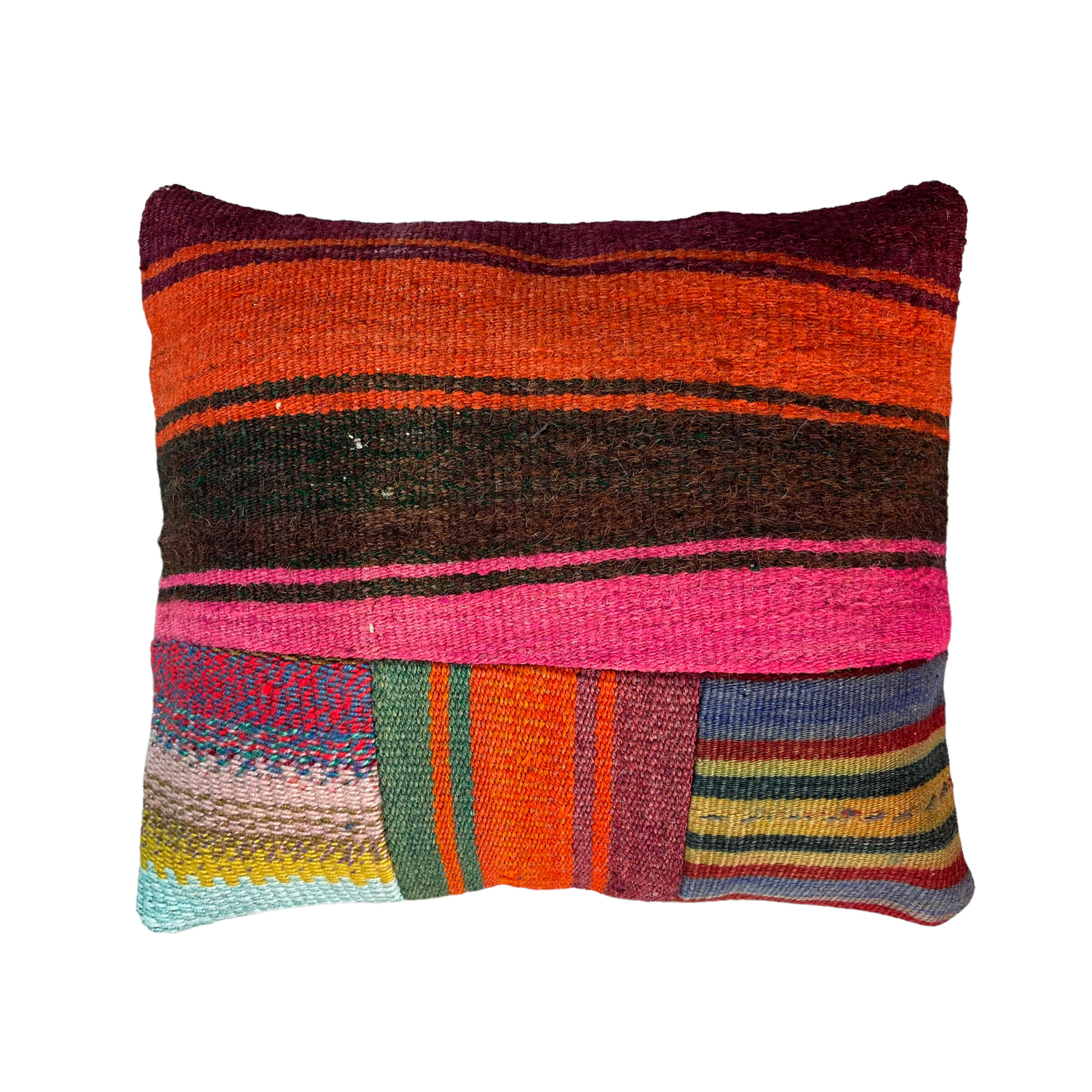 Vintage turkish kilim cushion cover 40 x 40 cm