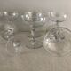 Lot of 9 champagne glasses in cut crystal engraved 1930