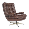 Mid-Century Danish Leather Swivel Chair