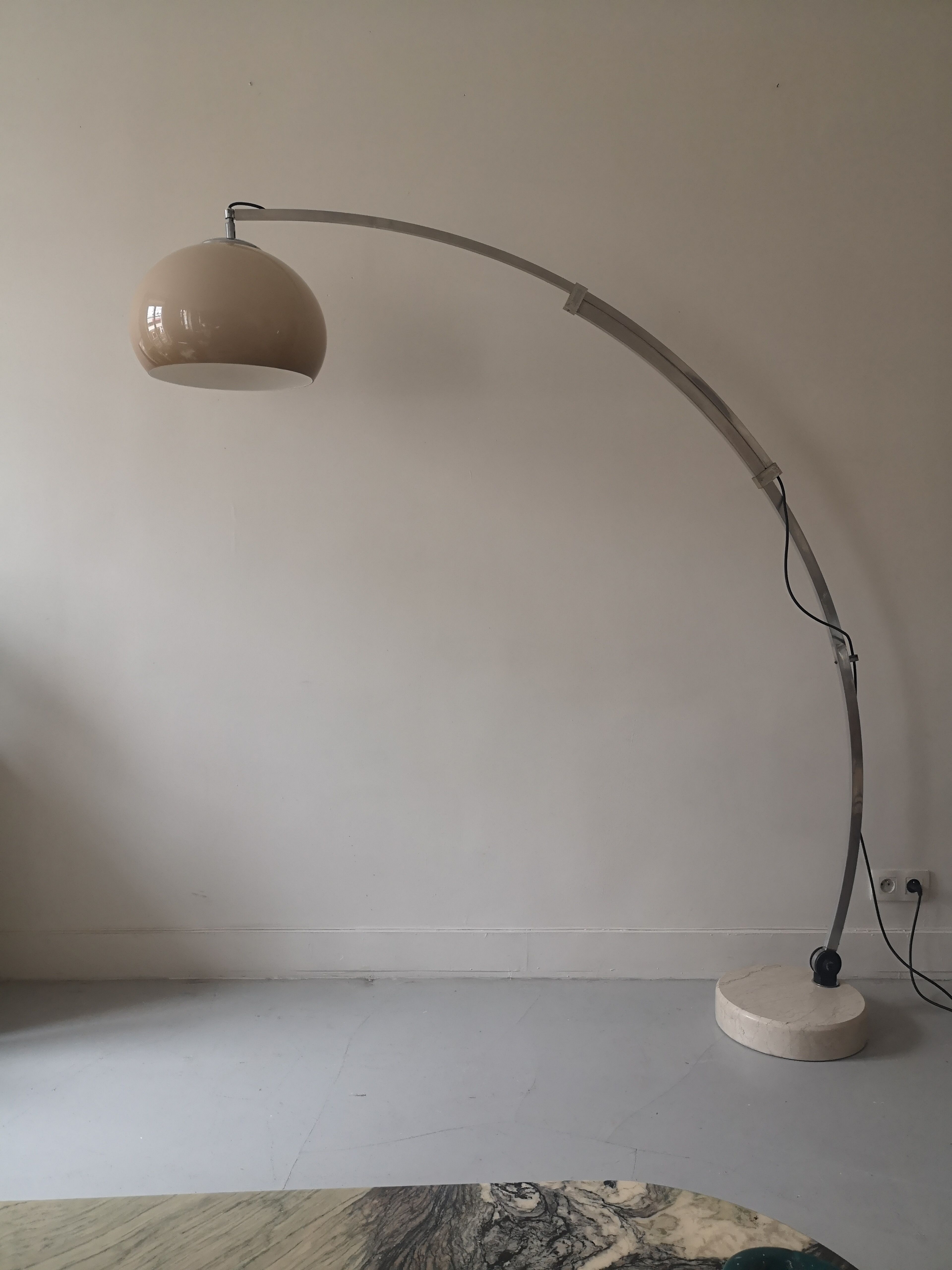 Adjustable arc floor lamp by harvey guzzini, 1970