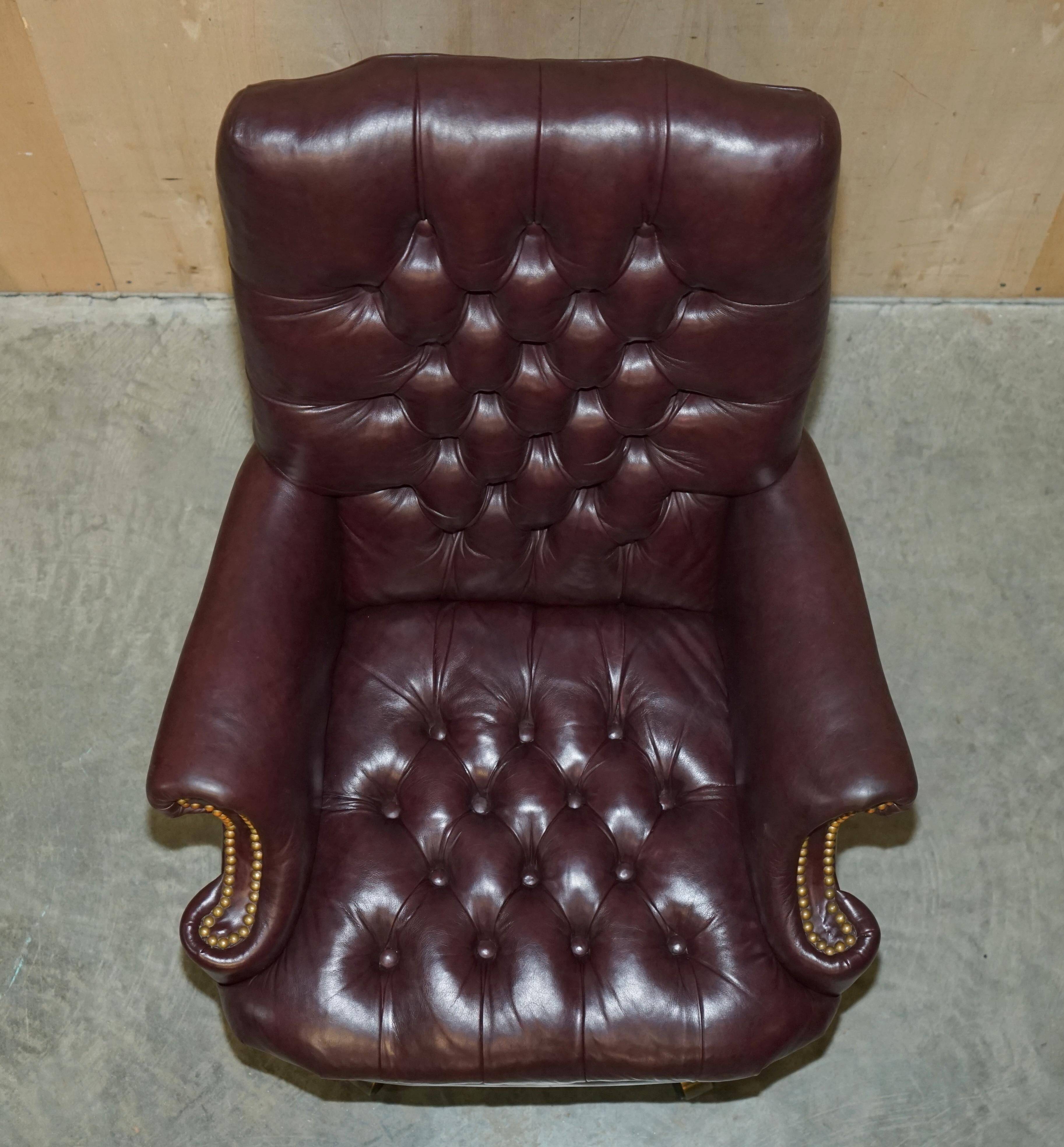 Vintage Chesterfield office chair with high back in Heritage leather.
