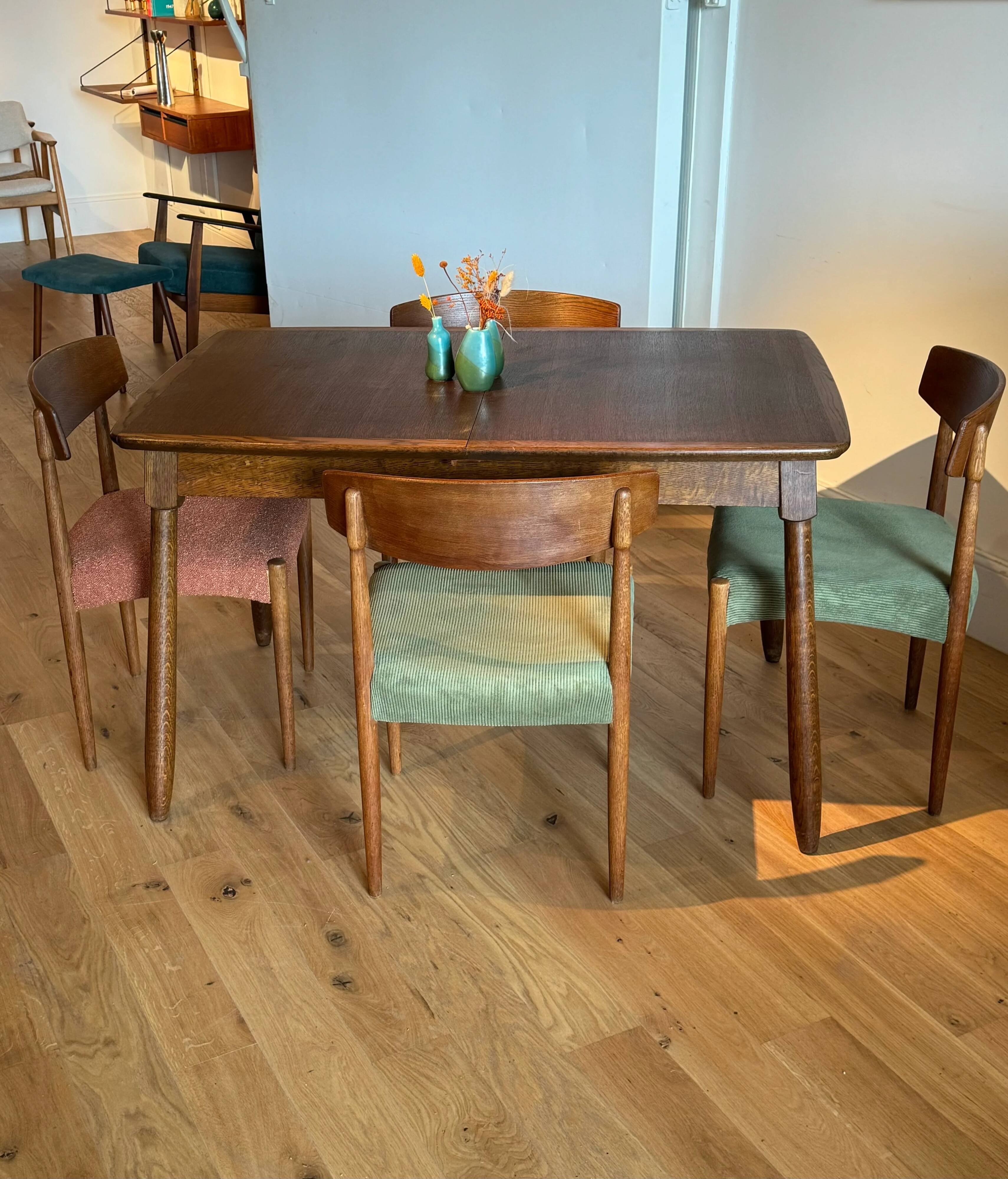 Vintage Scandinavian oak table "Mette"