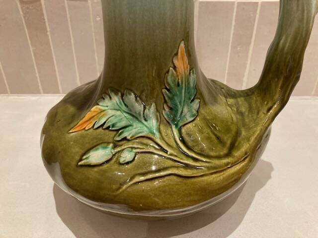 Large Art Nouveau barbotine vase