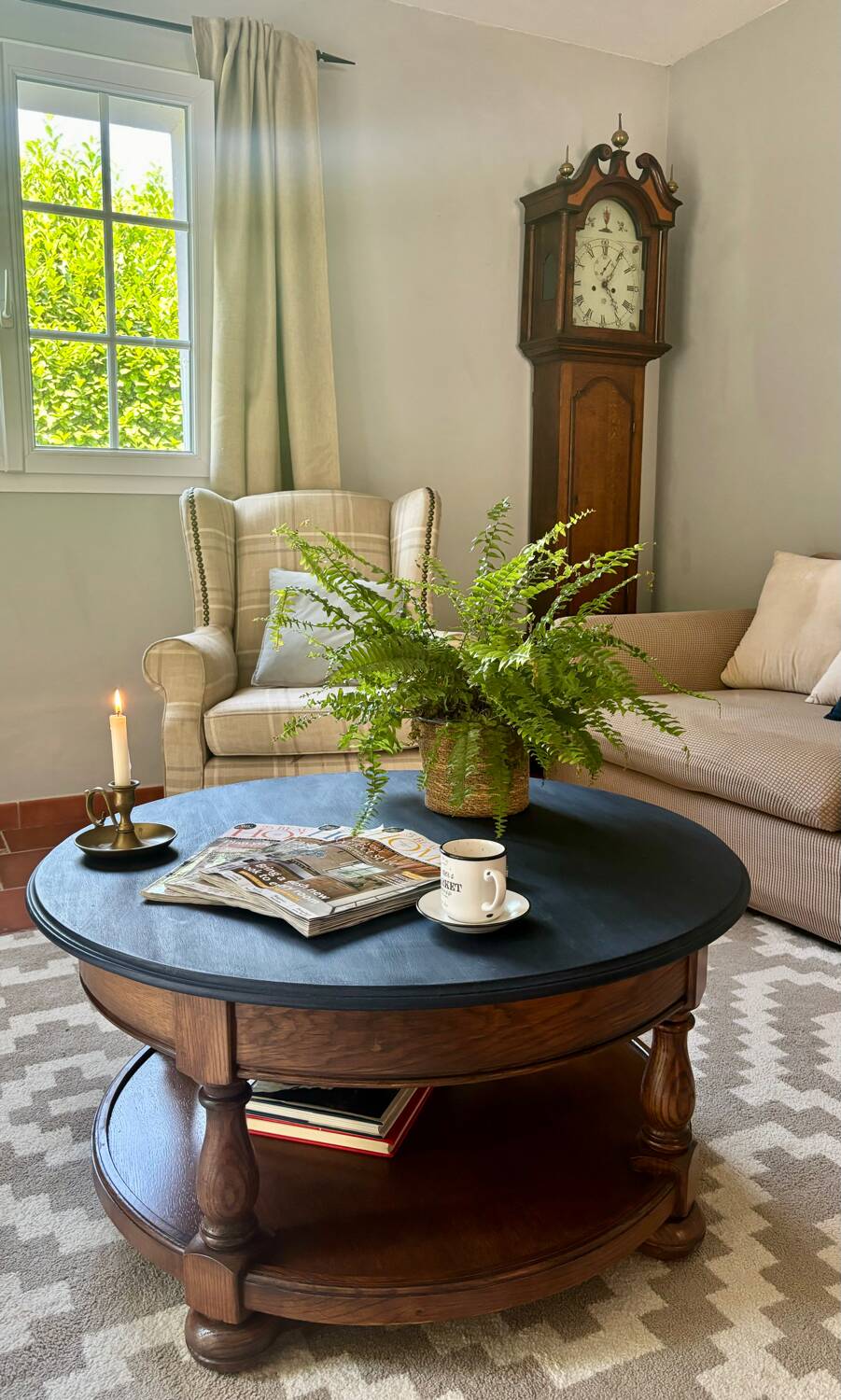 Table basse ronde en bois massif