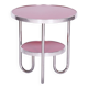 Small Czech Bauhaus Spruce and Chrome Side Table from Kovona, 1930s