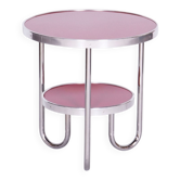 Small Czech Bauhaus Spruce and Chrome Side Table from Kovona, 1930s
