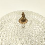 Vintage round ceiling lamp in glass and brass – Diameter 30 cm