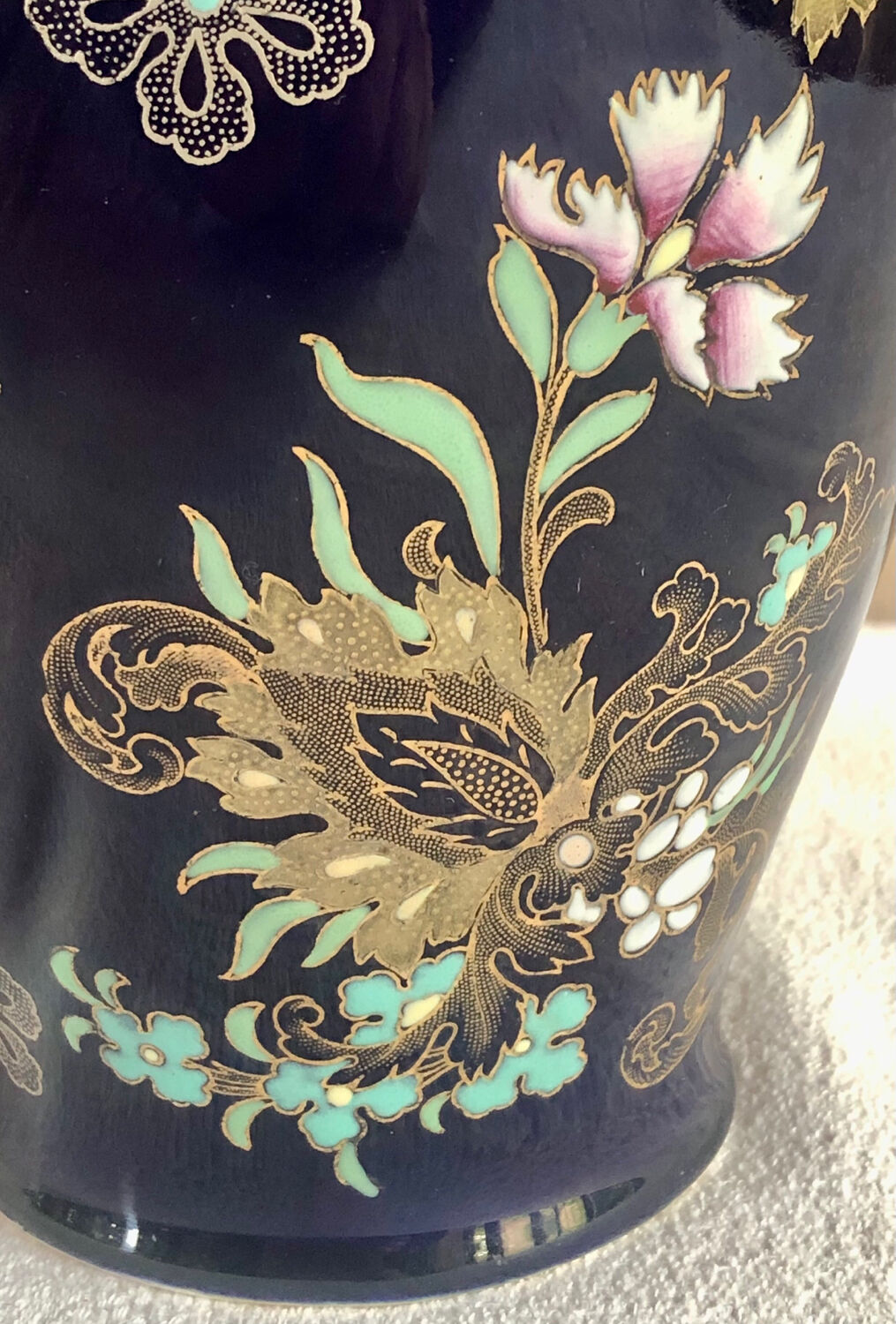 Old vase baluster enamelled lamp Boch Frères Keramis Belgium