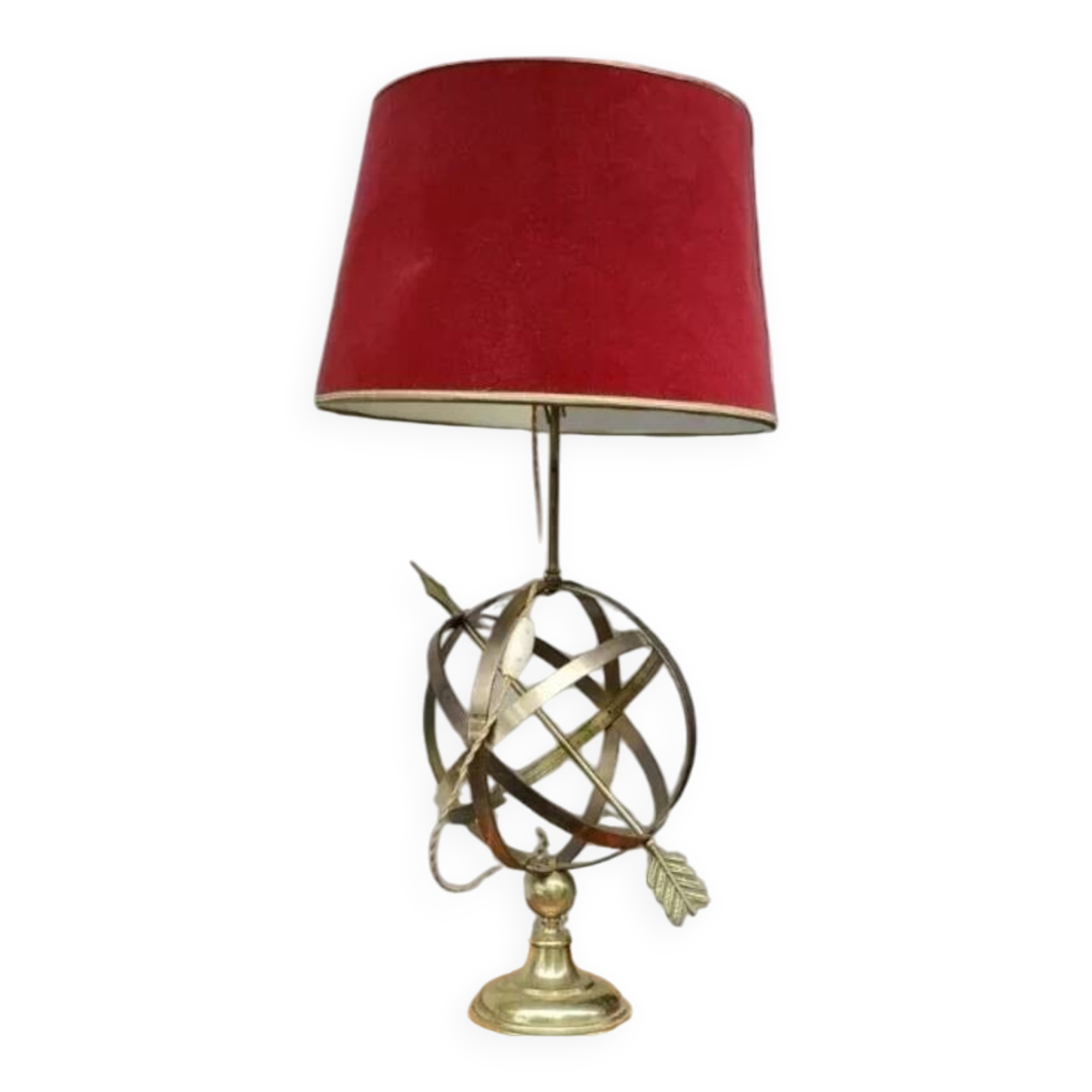 Lampe de table Sphère Armillaire Des Années 60 En Laiton