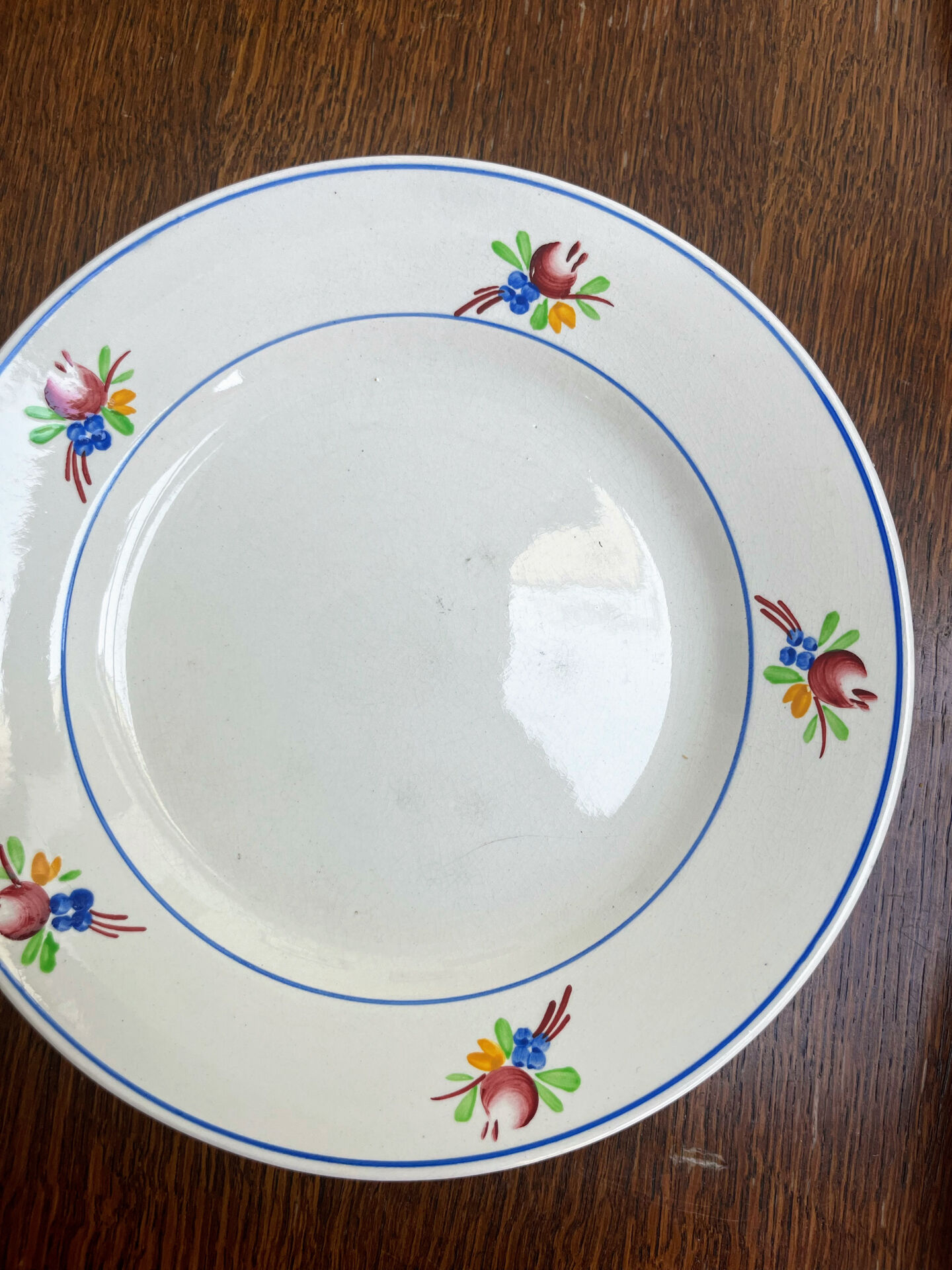 Lot de 9 assiettes plates anciennes Gien modèle Nice