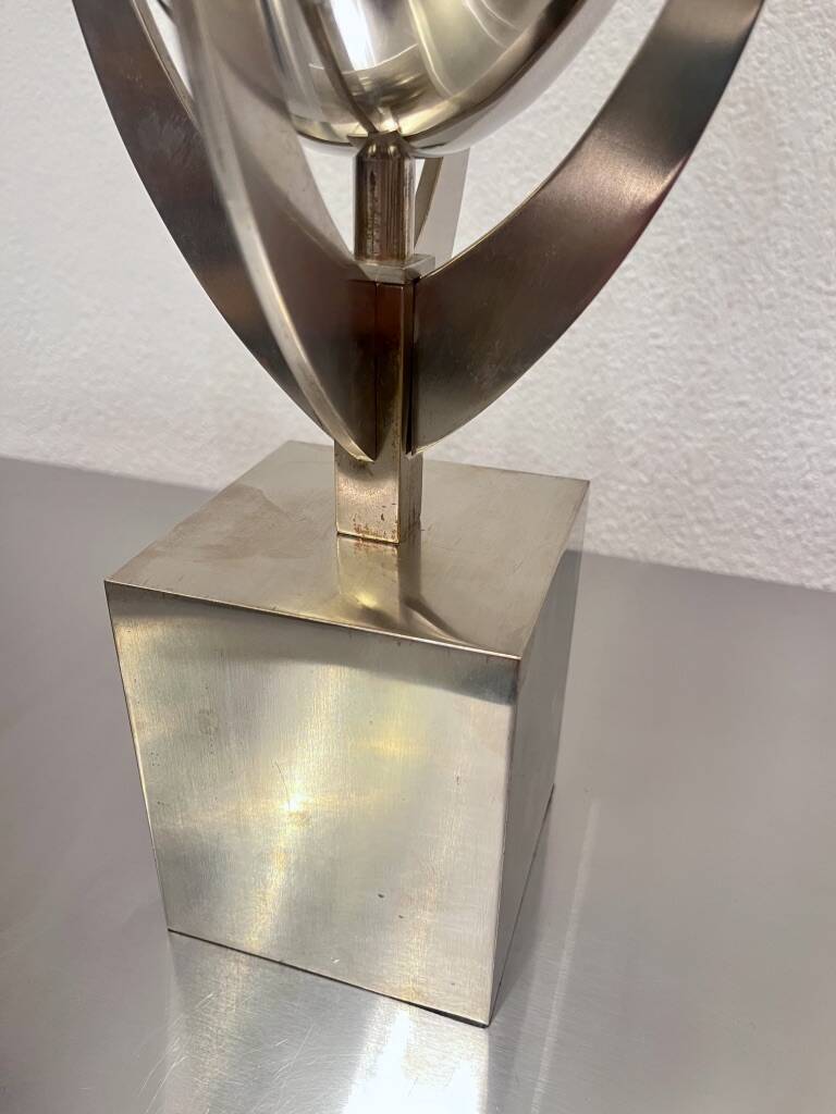 Pair of Ogive lamps in stainless steel by Maison Charles Paris 1970